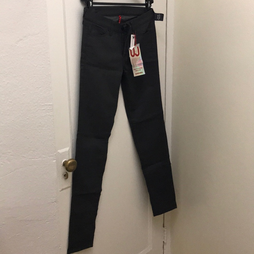 Polyurethane gray skinny jeans